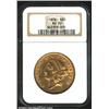 Image 1 : 1876 $20 AU50 NGC. A moderately abraded example that has especially pervasive luster on the reverse.