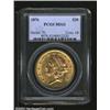 Image 1 : 1876 $20 MS61 PCGS. Subtle golden surfaces with slightly subdued frosty luster. Luster grazes and fi