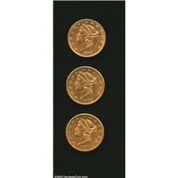 1878-S $20 VF20 Uncertified, sharp and moderately abraded for the grade; 1882-S VF30 Uncertified, th