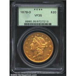 1879-O $20 VF35 PCGS. The only With Motto New Orleans Mint Double Eagle issue, the 1879-O is also th
