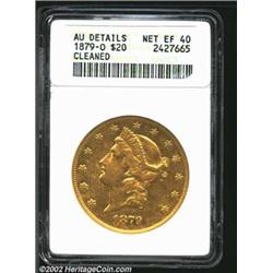 1879-O $20--Cleaned--ANACS. AU Details, Net XF40. The 1879-O Twenty is one of the most immediately r