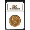 Image 1 : 1880 $20 AU58 NGC. The luster is bright and nearly complete. A nicely struck example of this rare lo
