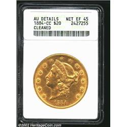 1884-CC $20--Cleaned--ANACS. AU Details, Net XF45. A sharply detailed representative that has abunda