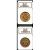 Image 1 : 1884-S $20 MS61 NGC, two examples, the first coin is moderately abraded and has attractive prooflike
