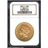 Image 1 : 1885-S $20 MS61 NGC. A lustrous example that has superior eye appeal for this typically bagmarked gr