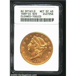 1889-CC $20--Cleaned, Tooled--ANACS. AU Details, Net XF40. A bold example that has considerable lust
