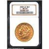 Image 1 : 1889-CC $20 MS60 NGC. Even in Mint State, the 1889-CC is a relatively available issue with an estima