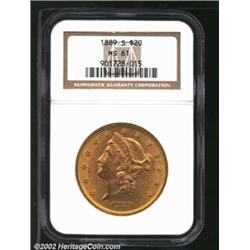 1889-S $20 MS61 NGC. The fields are much cleaner than might be expected for the grade, but the eye-a