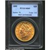 Image 1 : 1895 $20 MS63 PCGS. Boldly lustrous surfaces with a typical number of field marks and cheek abrasion