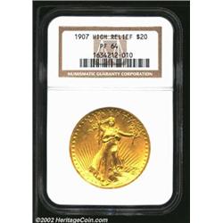 1907 $20 High Relief PR64 NGC. Previously offered in our 2002 Central States Bullet Auction, where i