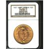 Image 1 : 1907 $20 Arabic Numerals MS64 NGC. Lustrous muted orange fields with only a few small scattered cont