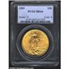 Image 1 : 1909 $20 MS64 PCGS. Long overlooked in favor of the 1909/8, the 1909 plain is now widely recognized.