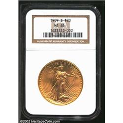1909-S $20 MS65 NGC. More than 2 million '09-S Double Eagles were produced, and the date is easily o