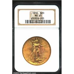 1910 $20 MS65 NGC. The 1910 is one of the lesser seen P-mint Twenties in Uncirculated grades. It is.