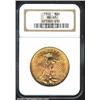 1922 $20 MS65 NGC. Plentiful in lower grades, the '22-P is not well represented at the Gem grade lev