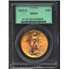 1923-D $20 MS66 PCGS. This conditionally scarce example is possessed of full mint luster and swirlin
