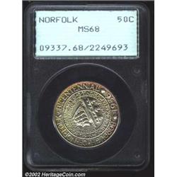 1936 50C Norfolk MS68 PCGS. Well struck with good luster and seemingly pristine surfaces. A first ge