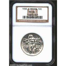 1938-D 50C Oregon MS66 NGC. A lustrous, well struck commemorative with nary a hint of patination on.