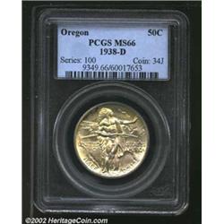 1938-D 50C Oregon MS66 PCGS. A lustrous, well struck example of one of our finest commemorative desi