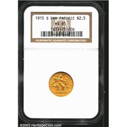 1915-S $2 1/2 Panama-Pacific Quarter Eagle MS65 NGC. Both sides of this important Gem representative