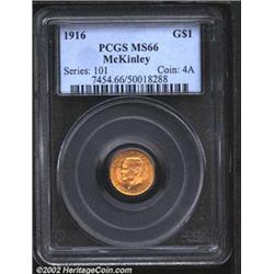 1916 G$1 McKinley MS66 PCGS. The lovely, reddish-gold color that overlays both sides is not uncommon