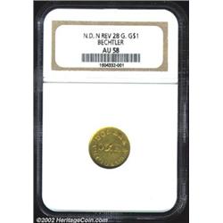 (1837-42) G$1 C.Bechtler Dollar, N Reversed AU58 NGC. K-4, R.4. Formerly offered as lot 7877 in our.