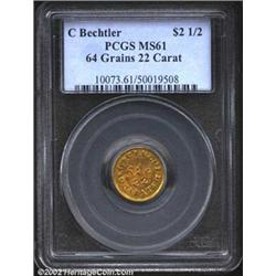 (1837-42) $2 1/2 C. Bechtler Quarter Eagle, 64G. 22C. MS61 PCGS. K-11, R.6. Another, and even finer.