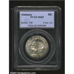 1921 50C Alabama MS65 PCGS. A lustrous Gem that has lovely silver-gray and sea-green patina. Immacul