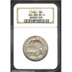 1921 50C Alabama 2x2 MS64 NGC. Dusky gray patina. A sharply struck near-Gem that has good luster and