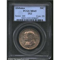 1921 50C Alabama 2x2 MS65 PCGS. An original example with thick mint frost beneath the even gray-rose