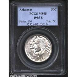 1935-S 50C Arkansas MS65 PCGS. A satiny, white gem with a minimum of marks. Important notice: We exp