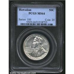 1928 50C Hawaiian MS64 PCGS. A slate-gray near-Gem with good luster and a bold strike. While the des