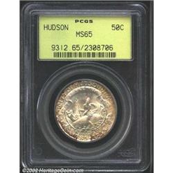 1935 50C Hudson MS65 PCGS. This tab toned example exhibits iridescent golden-tan patina on the obver