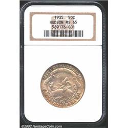 1935 50C Hudson MS65 NGC. A lustrous and sharply struck Gem that has impressive surfaces and dusky l