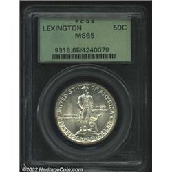 1925 50C Lexington MS65 PCGS. The obverse margins have a few stray speckles of russet-gold patina. A