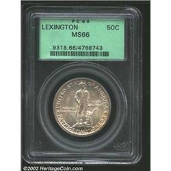 1925 50C Lexington MS66 PCGS. Plenty of luster under light toning, with an above-average strike. A c