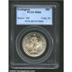 1925 50C Lexington MS66 PCGS. Both sides of this lovely Commemorative are lightly variegated in hues