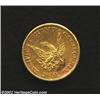 Image 1 : 1849 $5 Pacific Company Copper Gilt Five Dollar Pattern AU50 Uncertified. K-4, High R.7. Sharply str