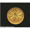 Image 2 : 1849 $5 Pacific Company Copper Gilt Five Dollar Pattern AU50 Uncertified. K-4, High R.7. Sharply str