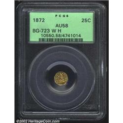 1872 25C Washington Octagonal 25 Cents, BG-723, R.6, AU58 PCGS. 1 and 4 are close, while the final s