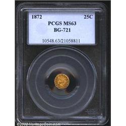 1872/1 25C Indian Round 25 Cents, BG-868, R.5, MS63 PCGS. The PCGS insert has misattributed the vari