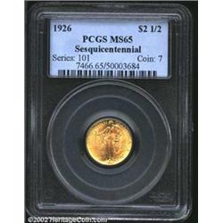 1926 $2 1/2 Sesquicentennial MS65 PCGS. This is an uncommonly smooth coin for the type with lovely,.