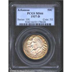 1937-D 50C Arkansas MS66 PCGS. A challenging Denver issue to find with such impressive eye appeal. T