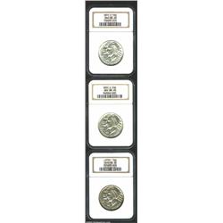 1939 50C Arkansas PDS Set MS65 NGC. The P-mint example is lustrous and lightly toned with blemish-fr