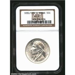 1935/34-D 50C Boone MS67 NGC. A brilliant and lustrous Superb Gem with a razor-sharp strike and a se
