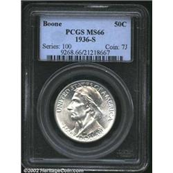 1936-S 50C Boone MS66 PCGS. Blazing white color, superlative luster, and a serious lack of luster gr