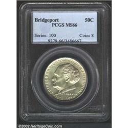 1936 50C Bridgeport MS66 PCGS. A lustrous Gem that has faint apricot and lilac patina. The reverse l