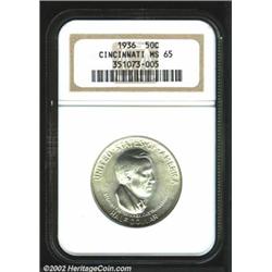 1936 50C Cincinnati MS65 NGC. Both sides have a hint of yellow-gold color. A flashy Gem that has cle
