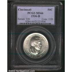 1936-D 50C Cincinnati MS66 PCGS. Lustrous and well struck with only the very briefest flashes of lig