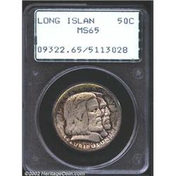 1936 50C Long Island MS65 PCGS. A fascinating coin to look at. The obverse has mottled iridescent re